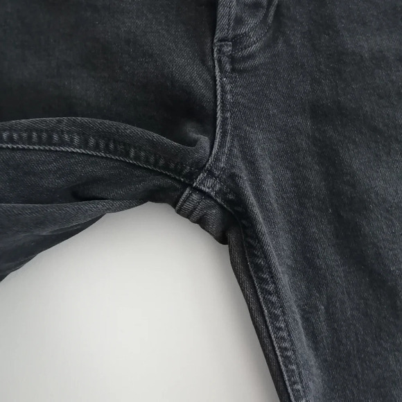 Agolde Riley High Rise Straight Crop Jeans in Panoramic Black Slim Straight 24 - Picture 8 of 16